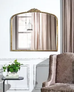 Bevel mirror, antique matt black finishing