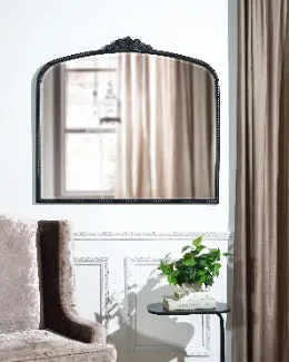 Bevel mirror, antique matt black finishing