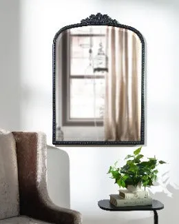 Bevel mirror, antique matt black finishing
