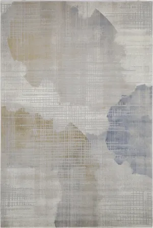 Bohemian Diamond Rug in Light Blue & Ivory