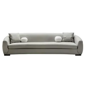 Boucle brown leather 5 seater sofa
