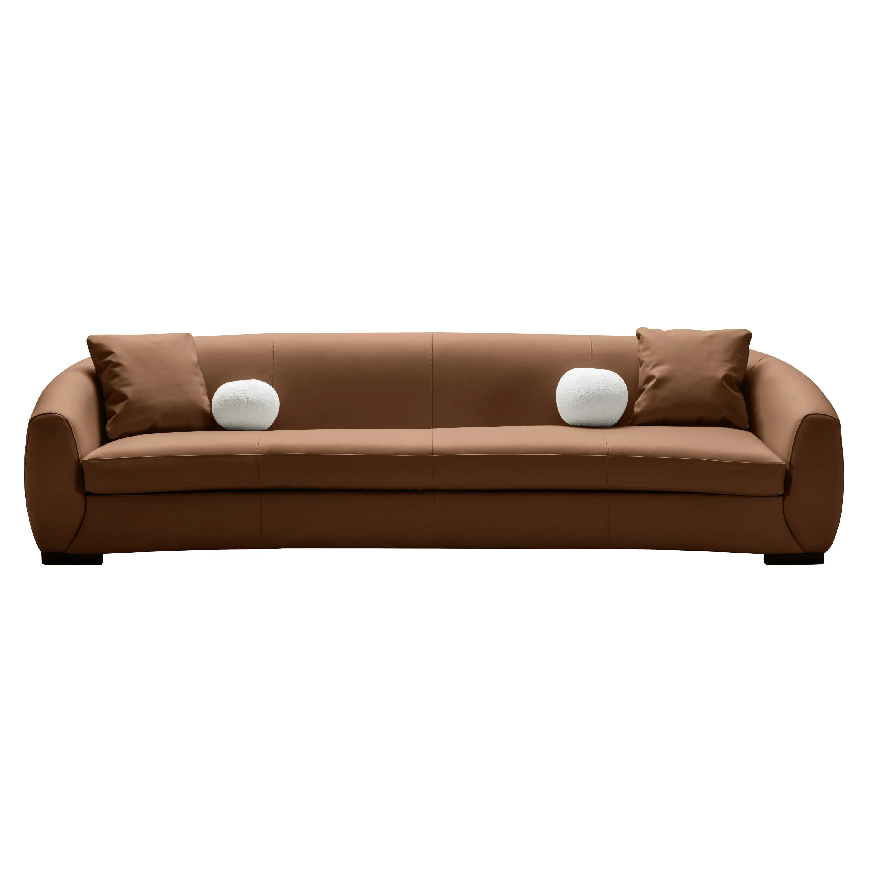 Boucle brown leather 5 seater sofa