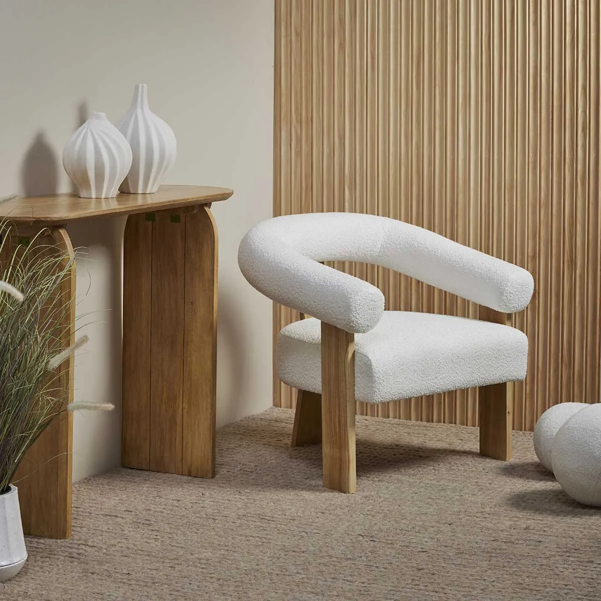 Boucle Curved Armchair