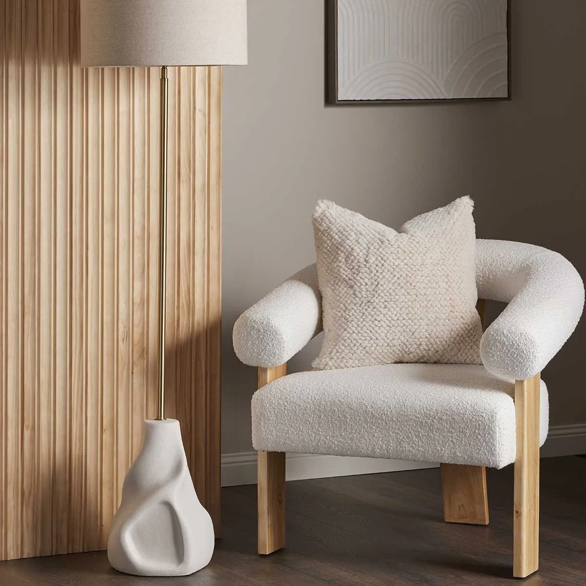 Boucle Curved Armchair