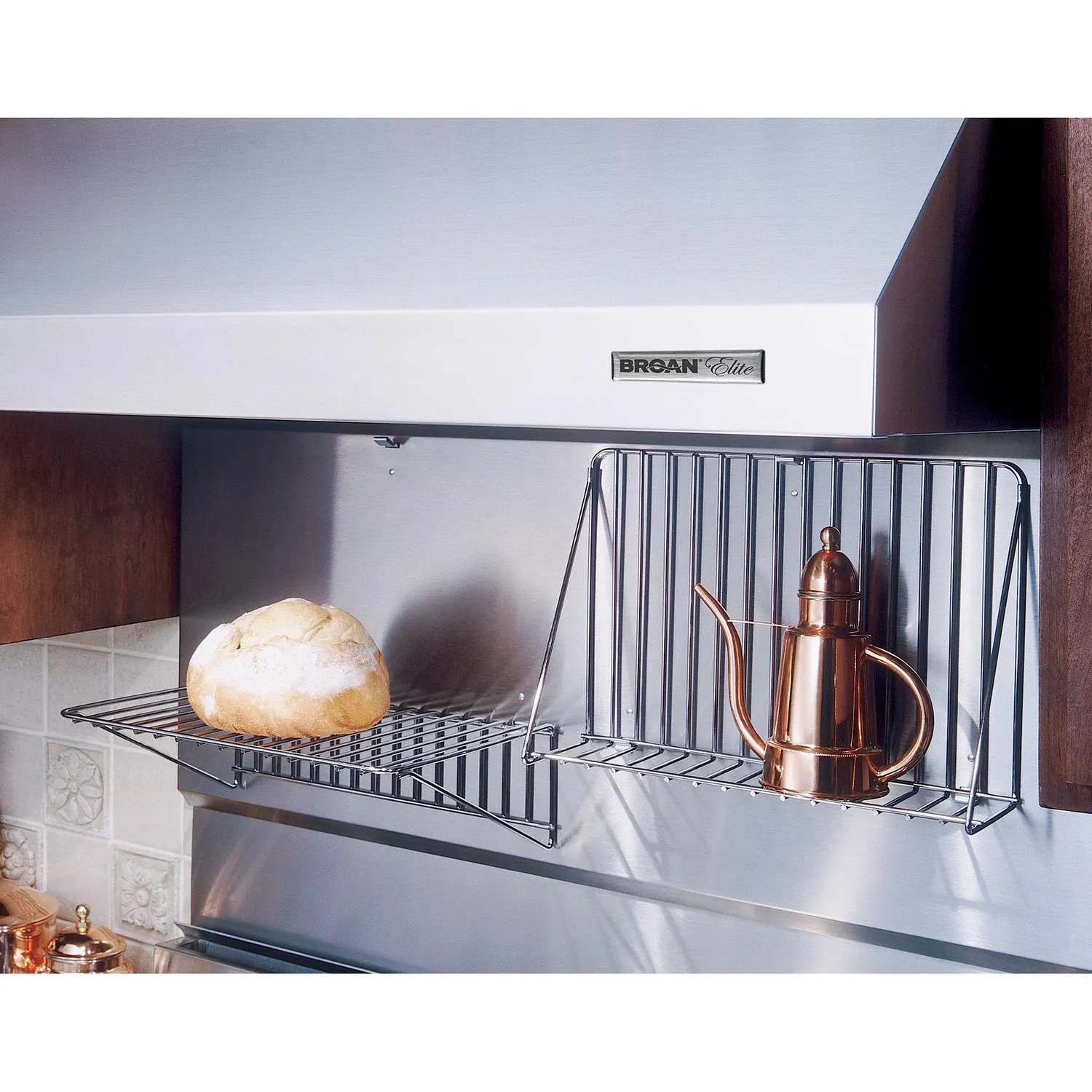Broan RMP4204 42-Inch Backsplash With Shelves In Stainless Steel