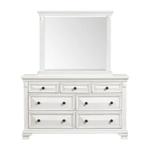 Calloway 7-Drawer Dresser w/ Mirror Set in White