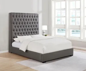 Camille Tall Tufted California King Bed Grey