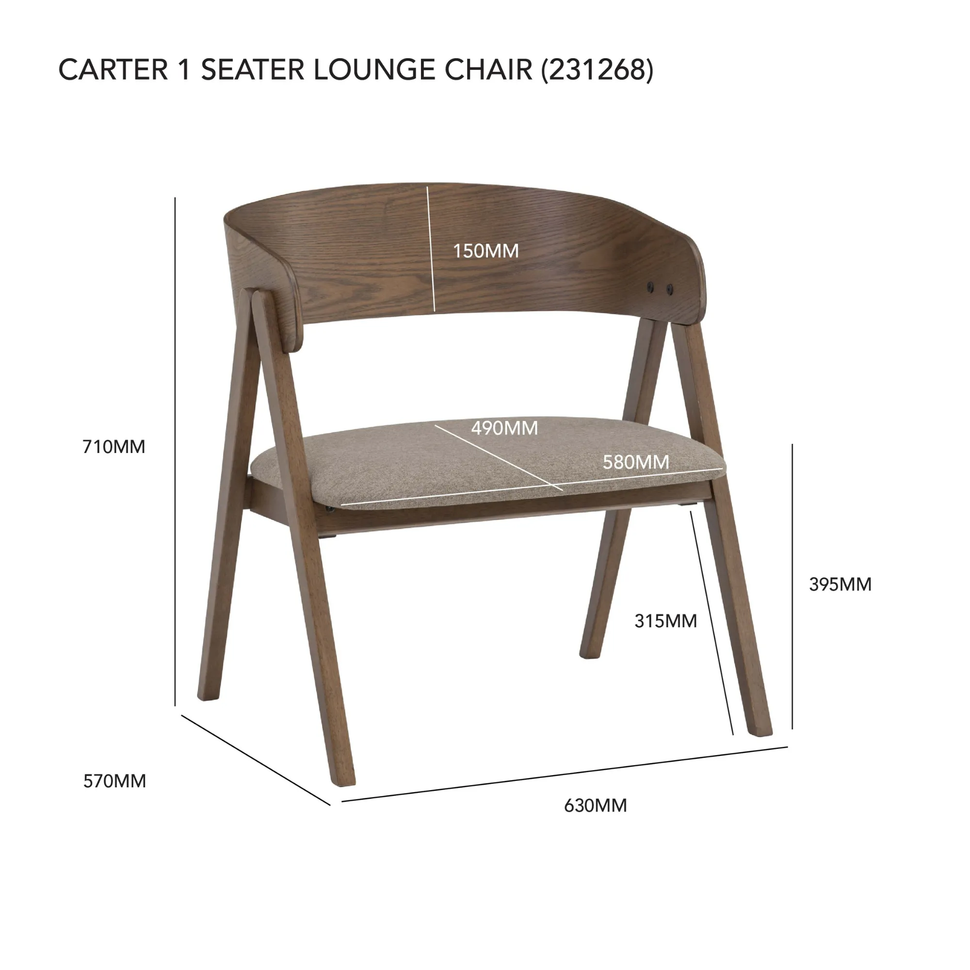 CARTER 1 SEATERLOUNGE CHAIR 109/6513