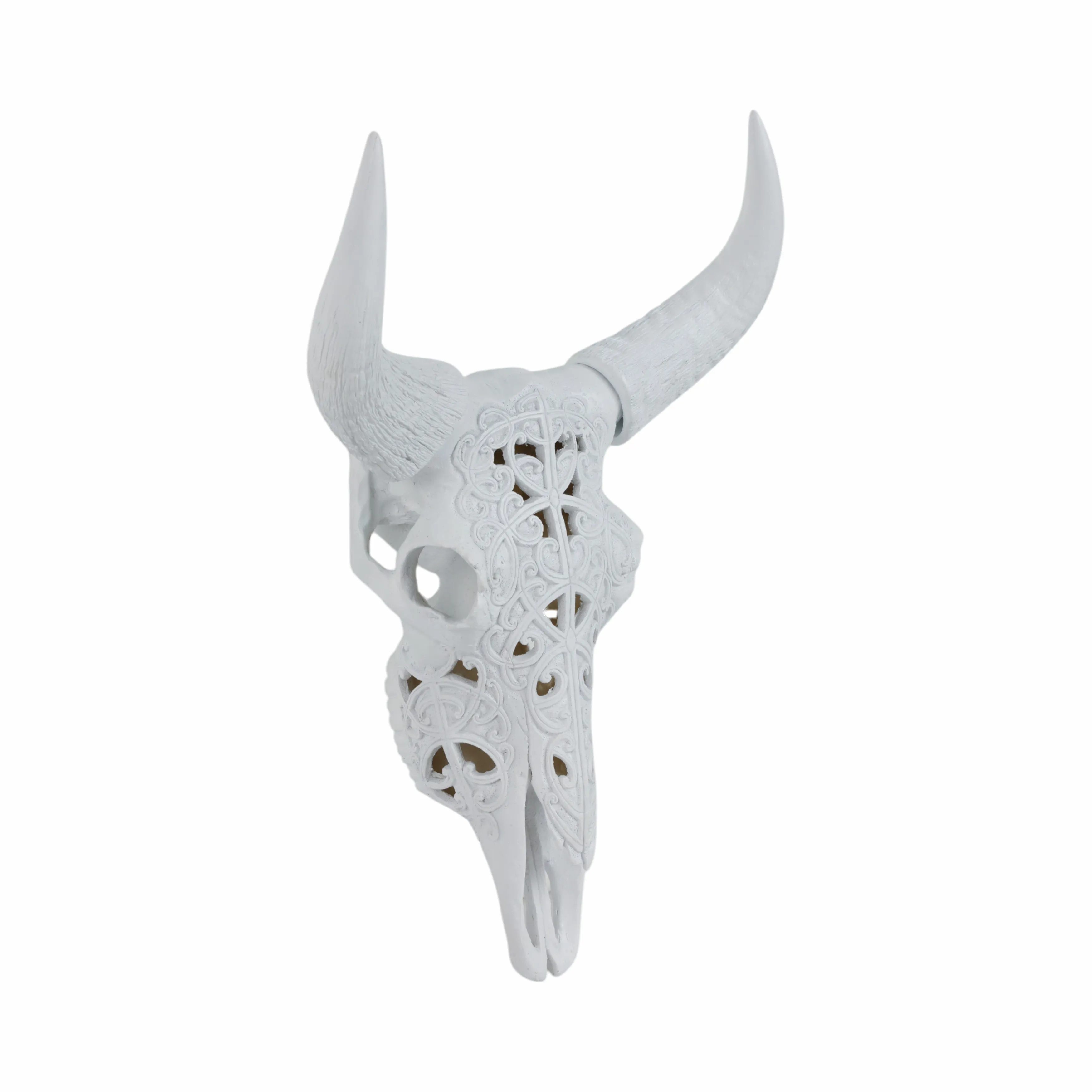 Carved White Bull Skull 17.75" Kd