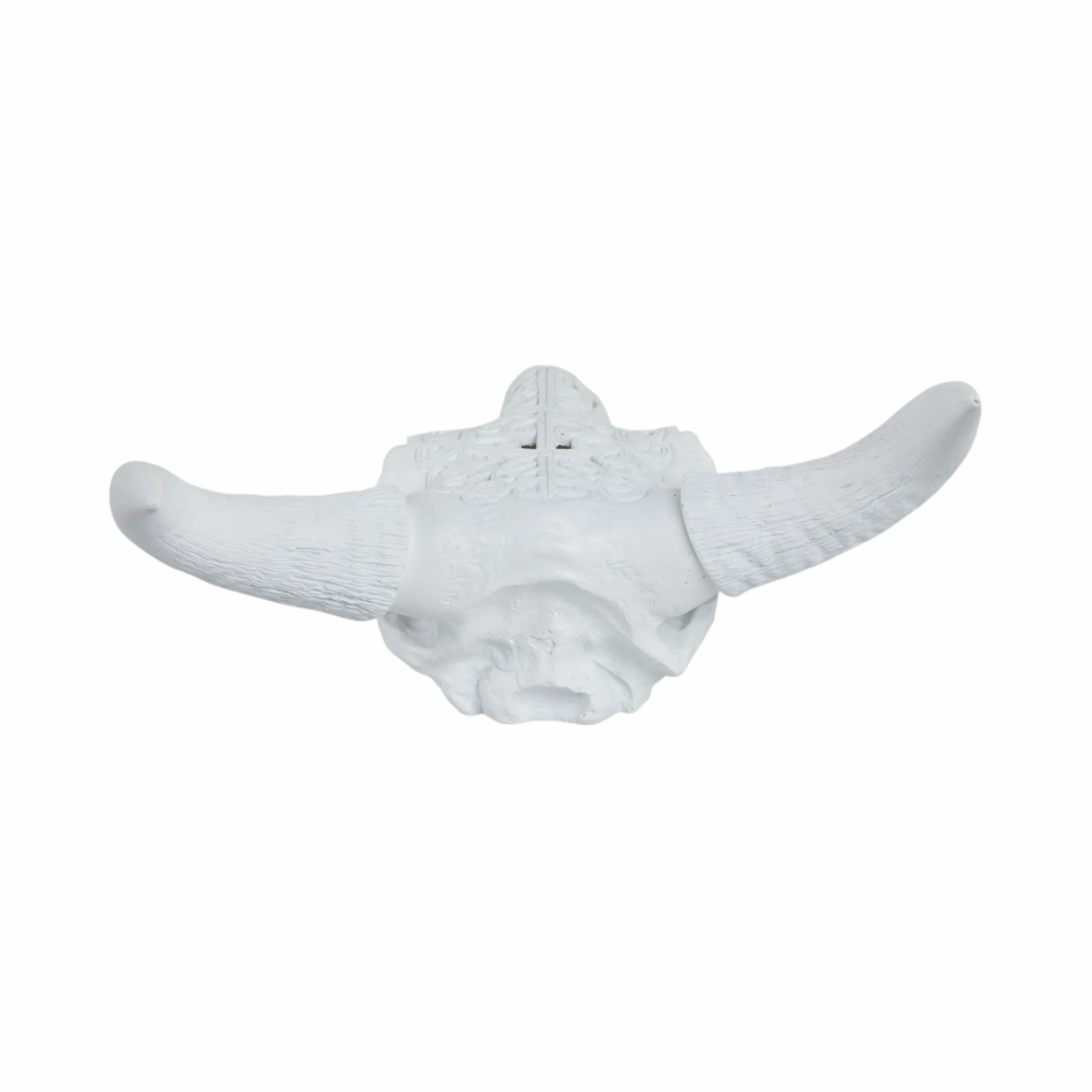 Carved White Bull Skull 17.75" Kd