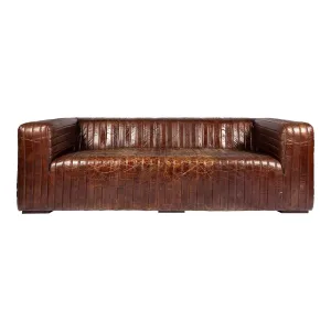 Castle Sofa Dark Brown Leather