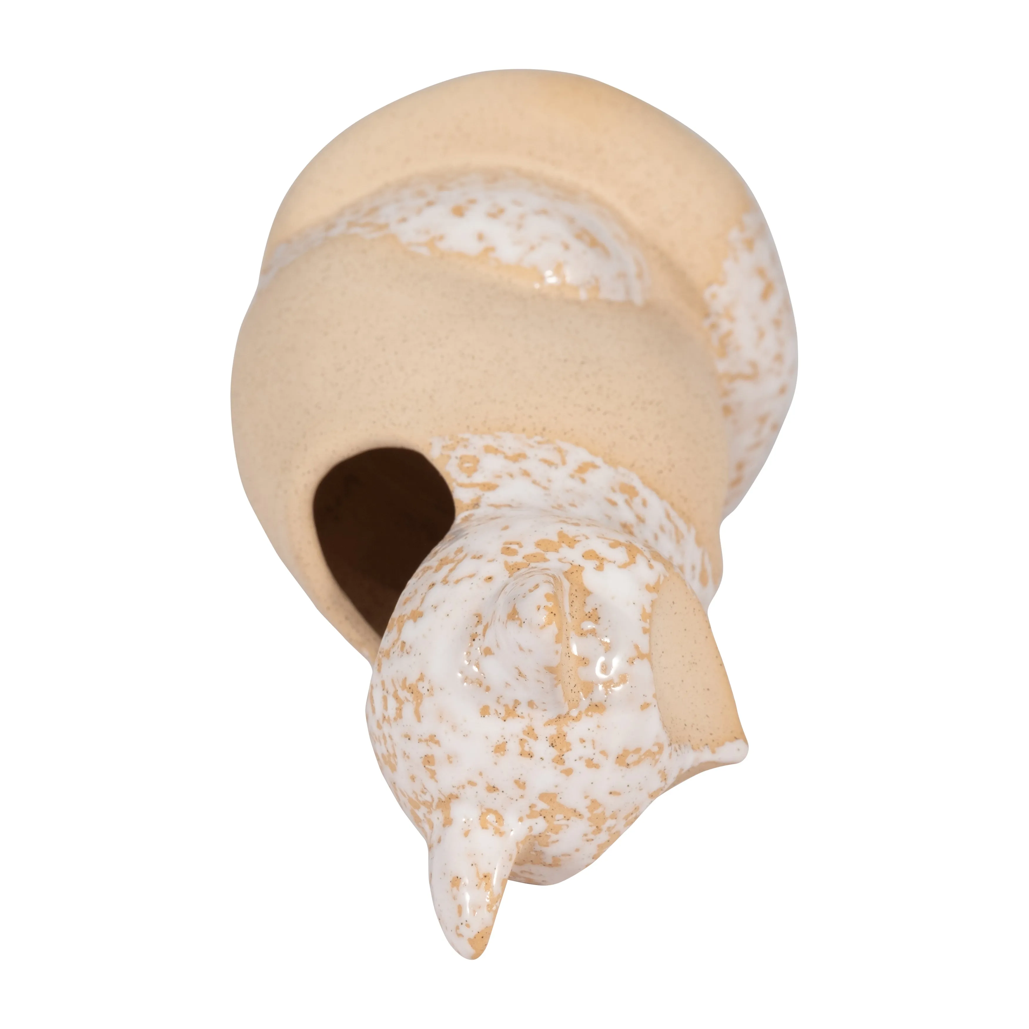 Cer, 8" Sitting Fox Vase, Ivory
