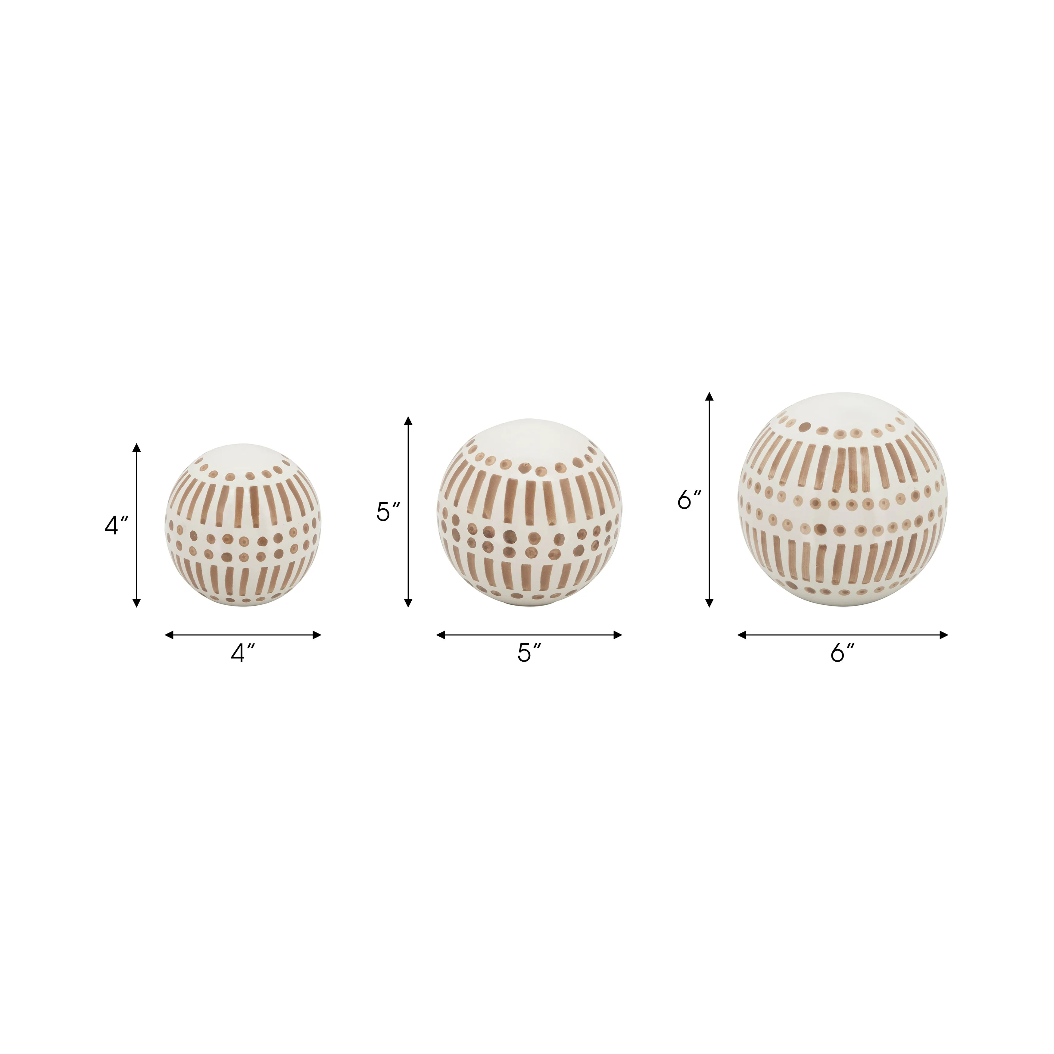 CER, S/3 6/5/4" ORBS, TAN
