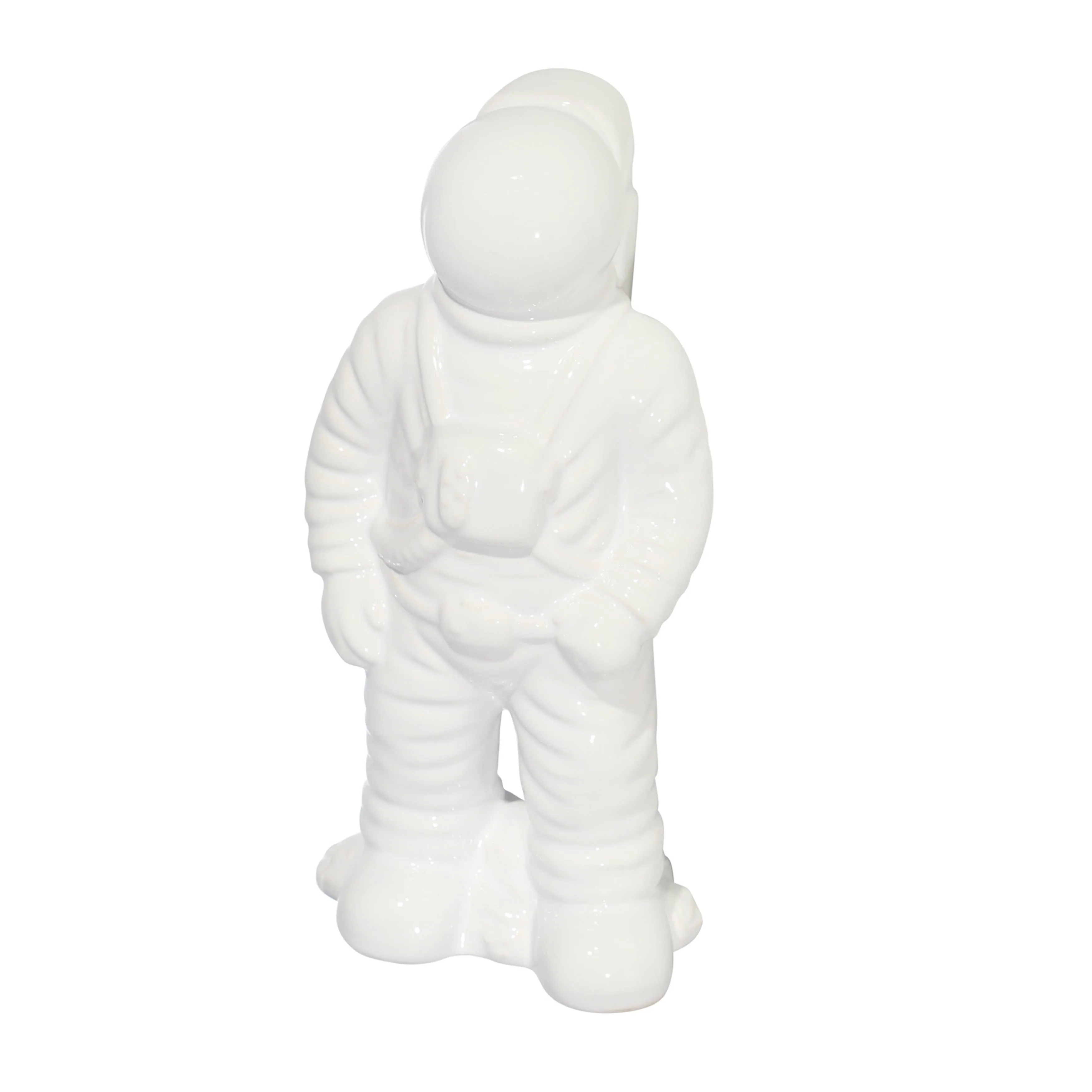 CERAMIC 12" ASTRONAUT STATUETTE, WHITE
