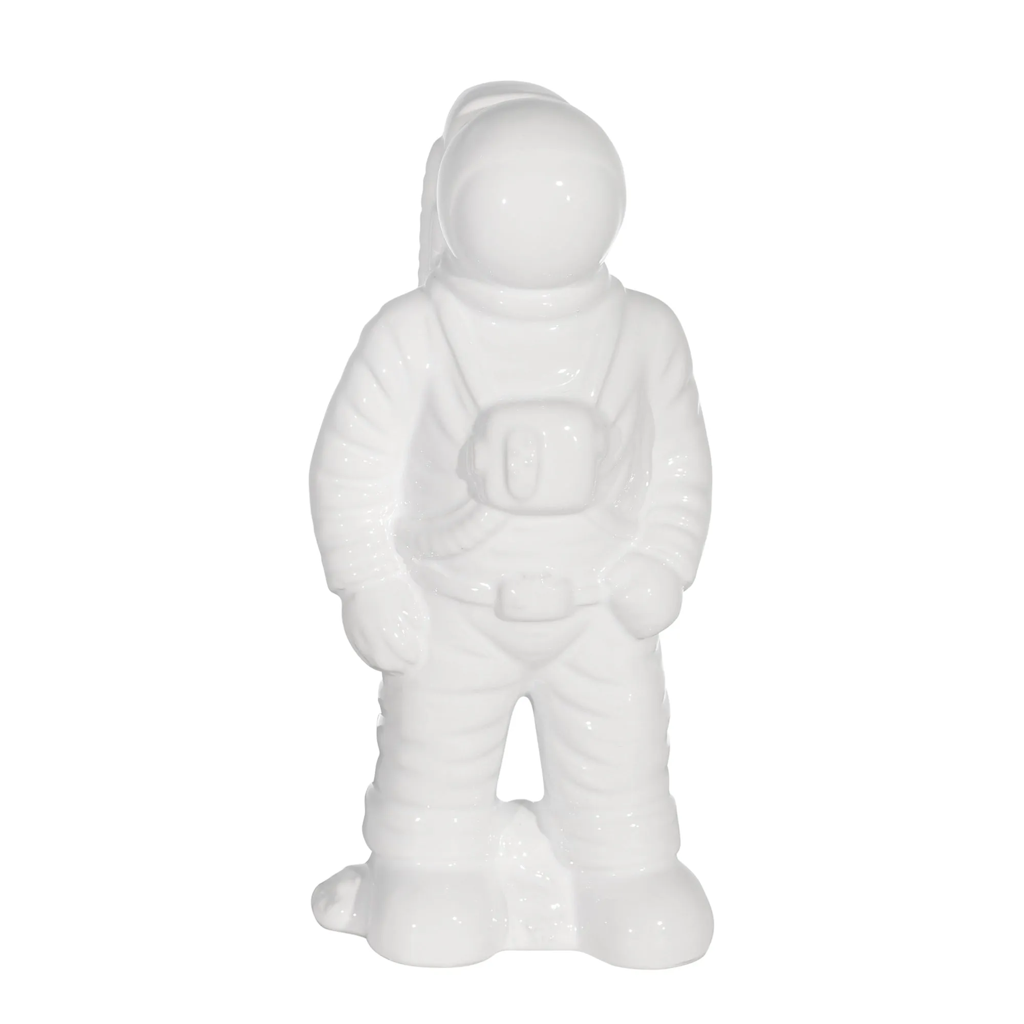 CERAMIC 12" ASTRONAUT STATUETTE, WHITE