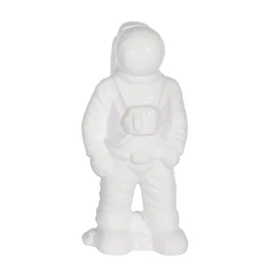 CERAMIC 12" ASTRONAUT STATUETTE, WHITE