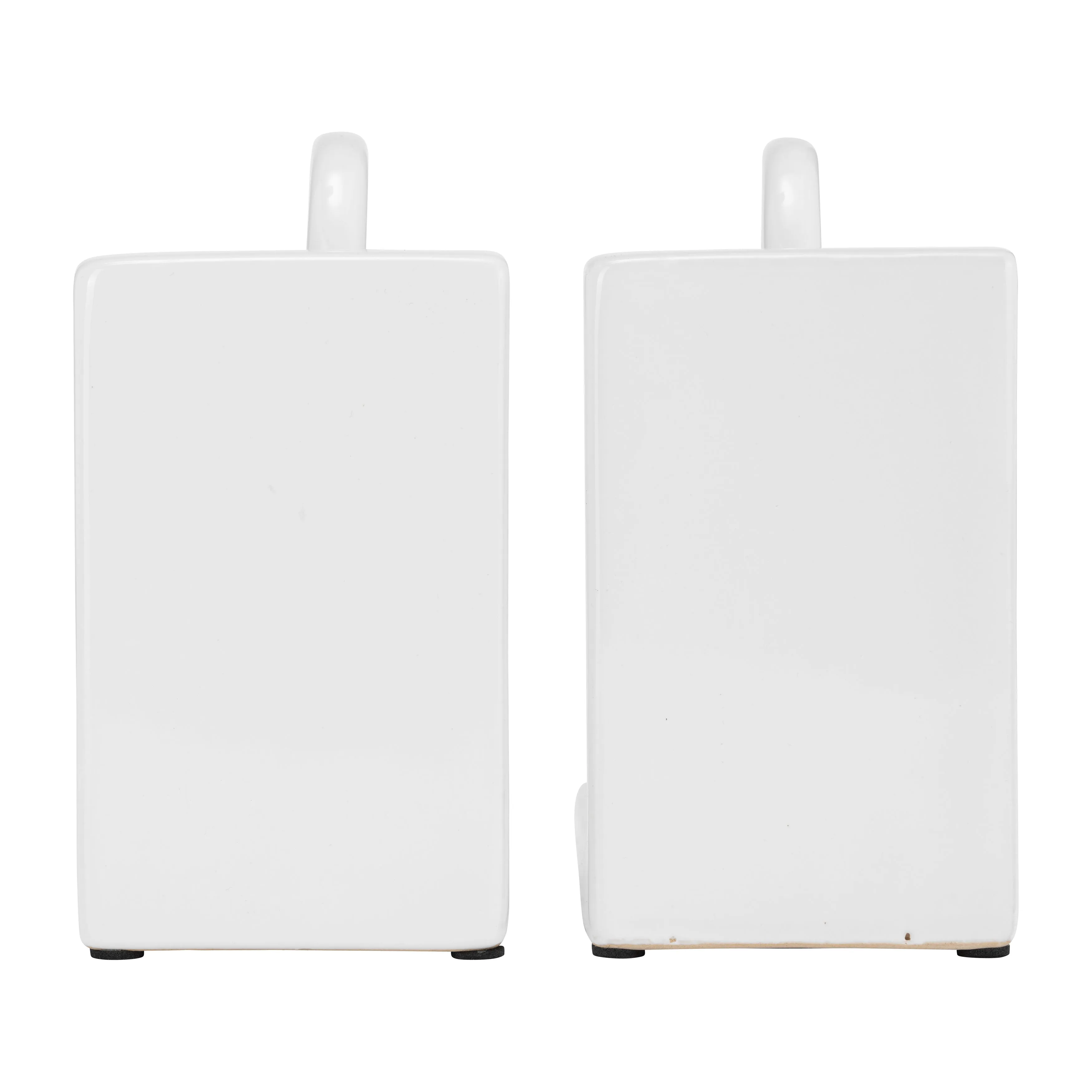 CER,S/2 6" ARCH BOOKENDS, WHITE