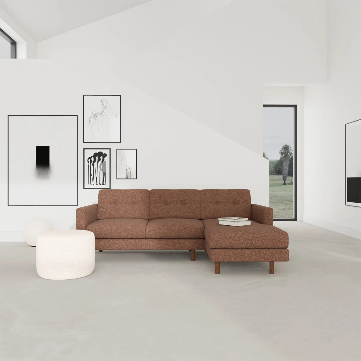 Conrad Boucle Right Chaise Sofa