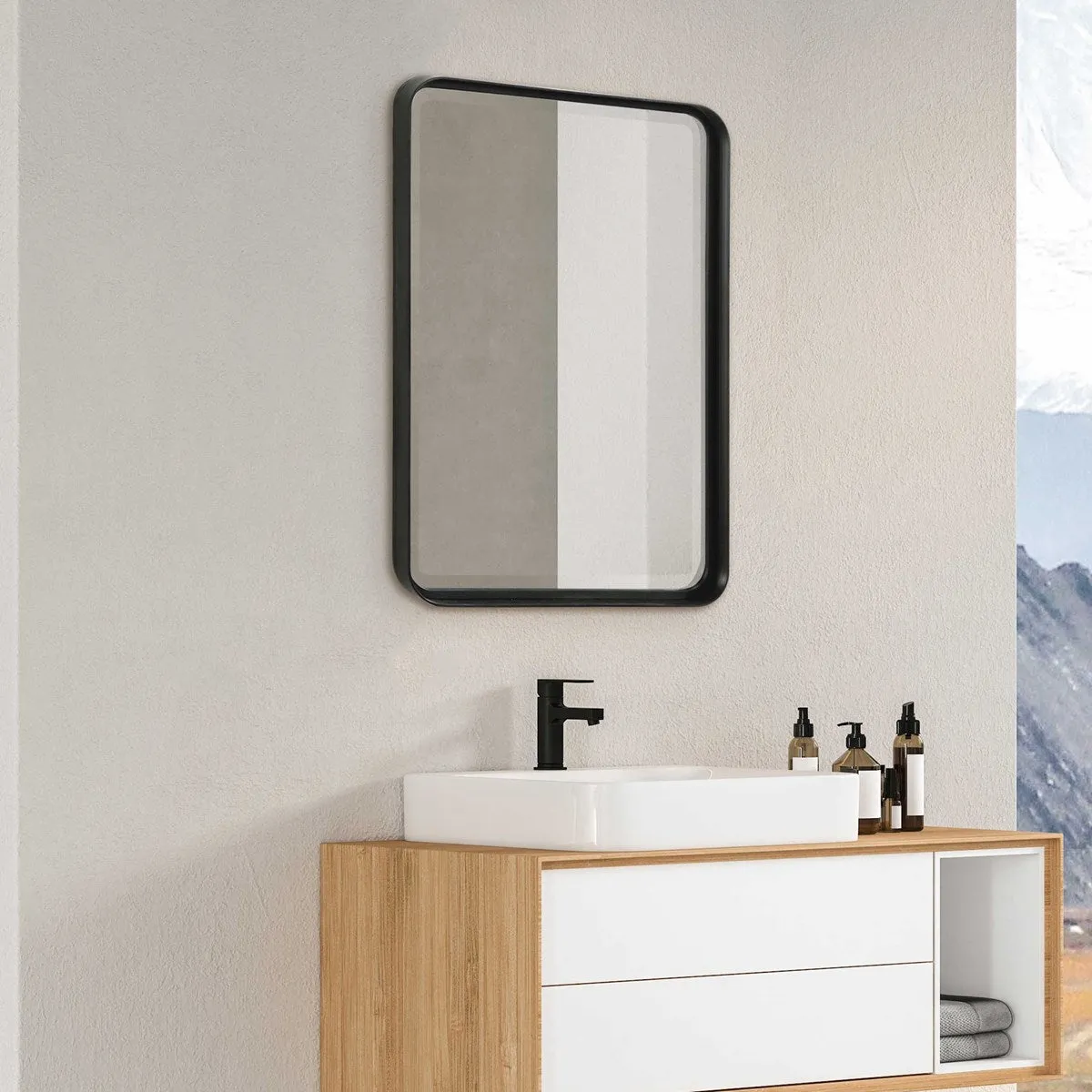 Croften Black Vanity Mirror
