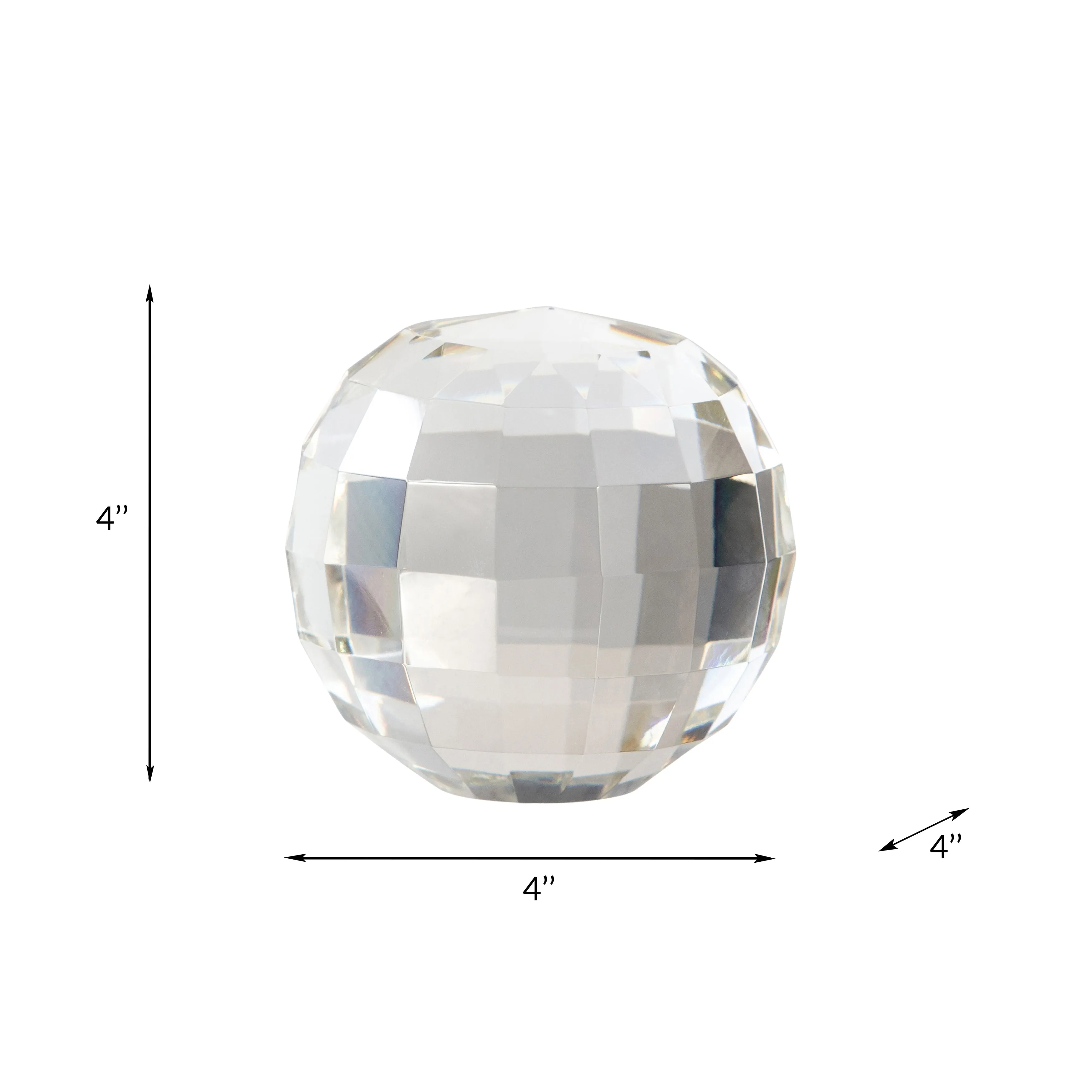 CRYSTAL 4" ORB, CLEAR
