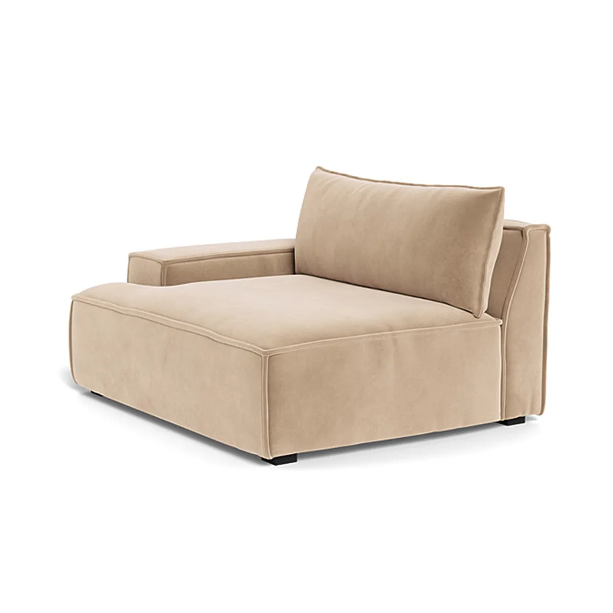 Daphne Velvet 1 Seater Left Arm Modular Sofa