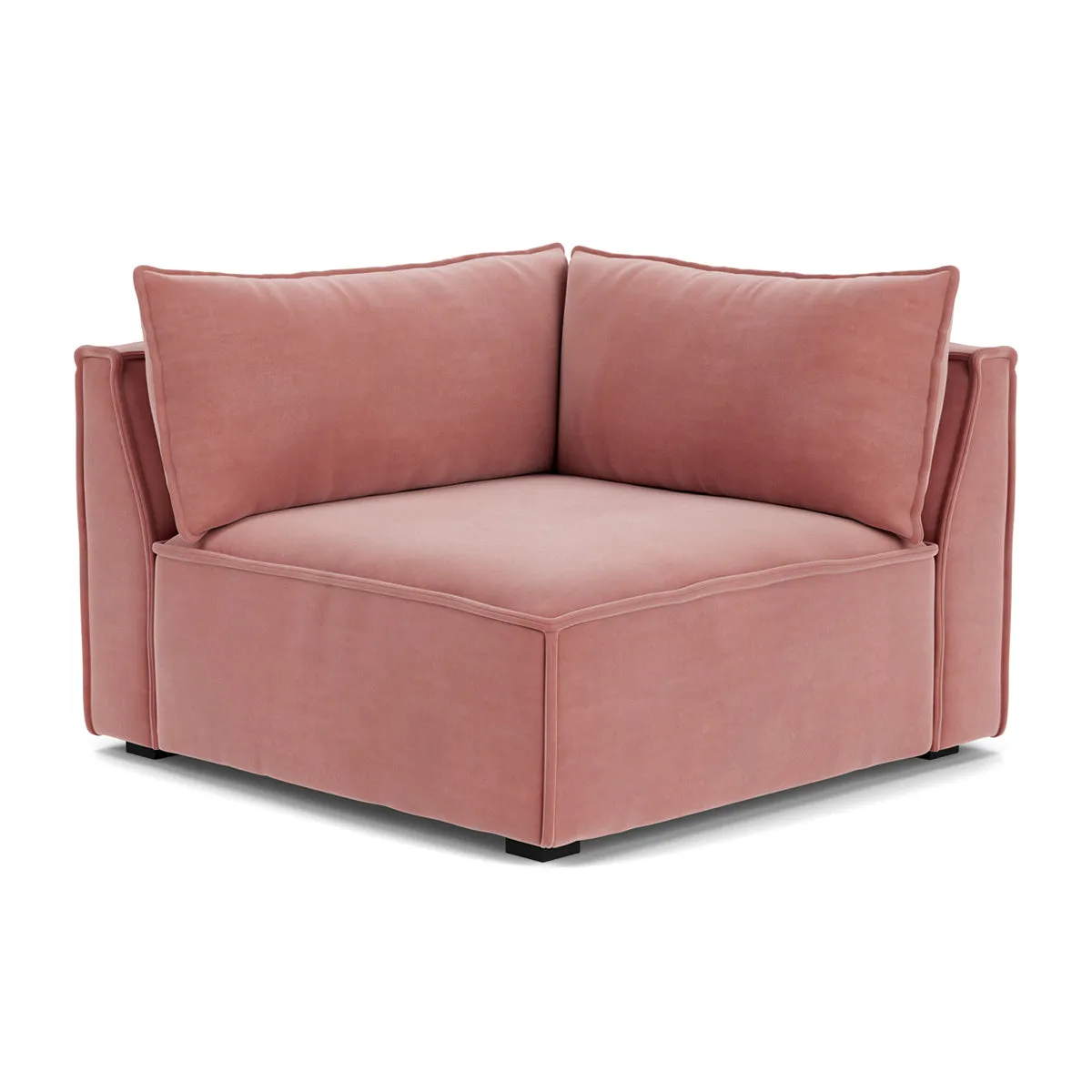 Daphne Velvet 1 Seater Left Corner Modular Sofa