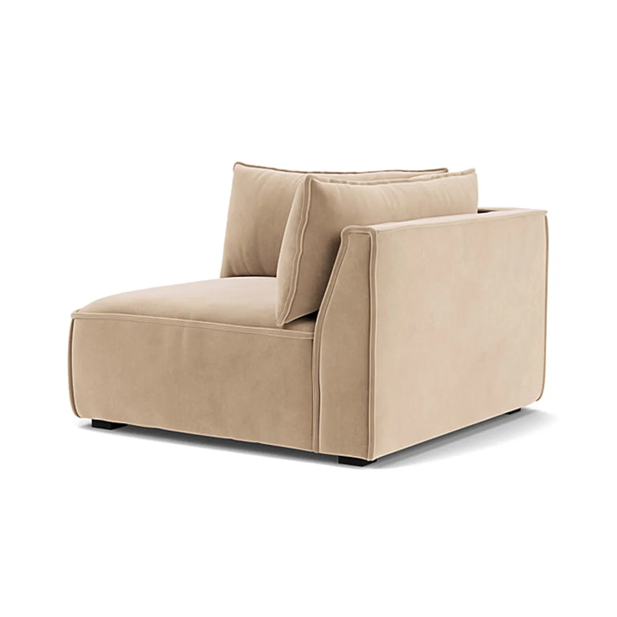 Daphne Velvet 1 Seater Left Corner Modular Sofa