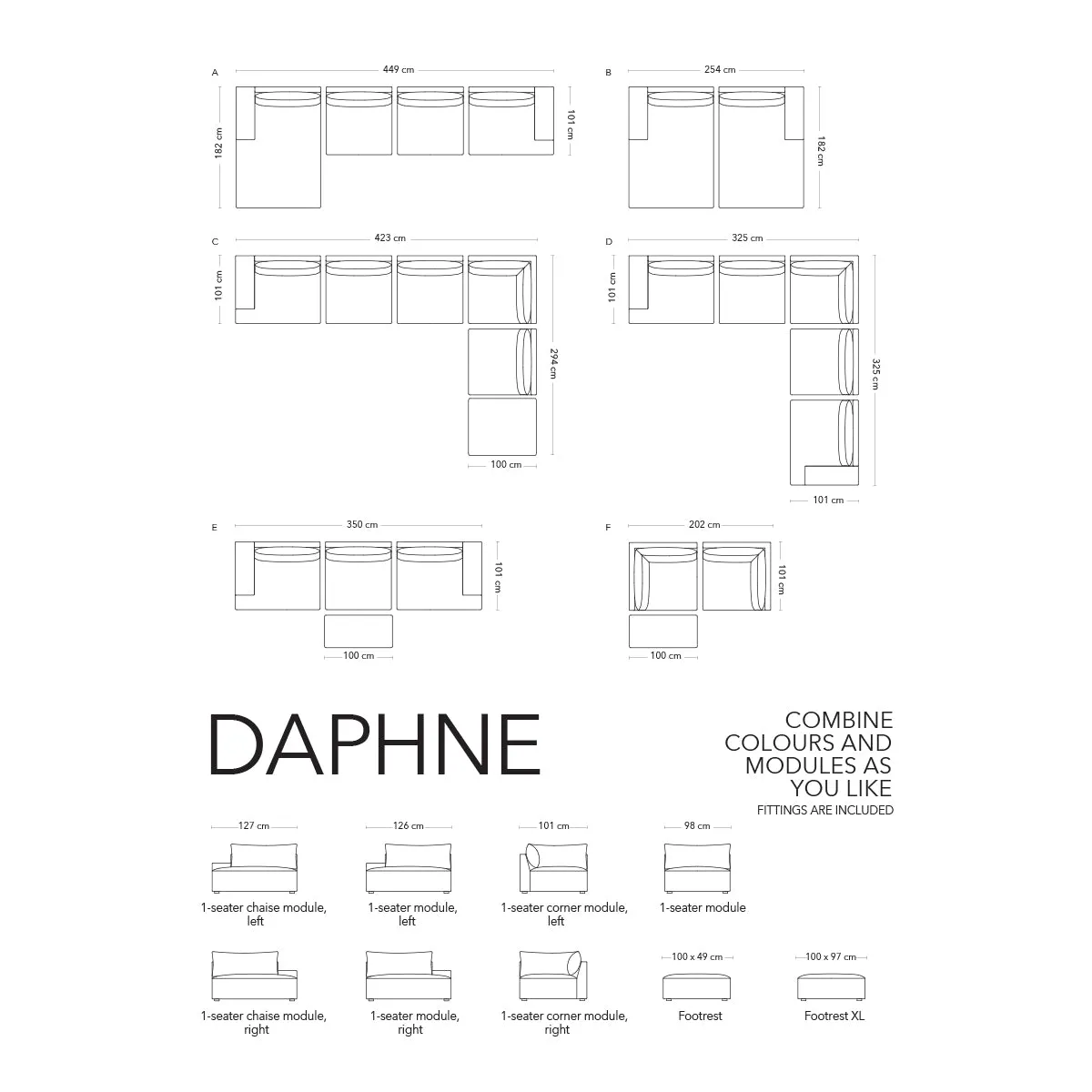Daphne Velvet 1 Seater Left Corner Modular Sofa
