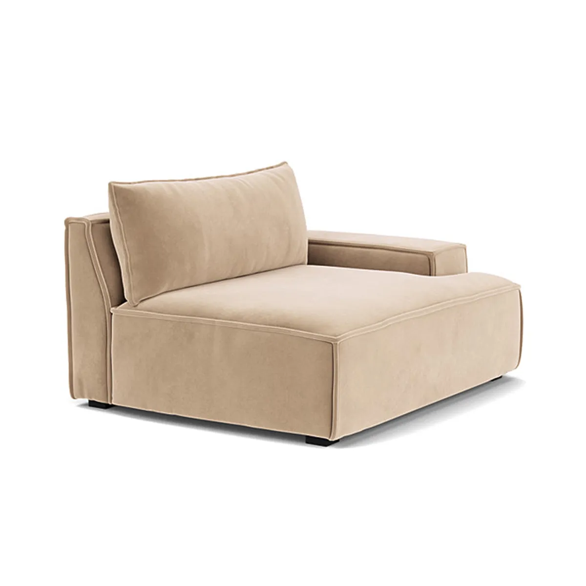 Daphne Velvet 1 Seater Right Arm Modular Sofa