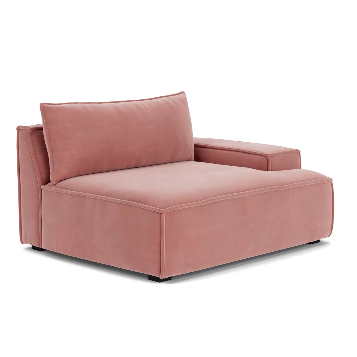 Daphne Velvet 1 Seater Right Arm Modular Sofa