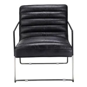 Desmond Club Chair Onyx Black Leather