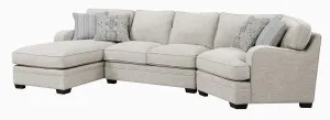Emerald Home Furnishings Analiese 3pc Sectional Sofa in Ivory U4315-11-12-16-19-K