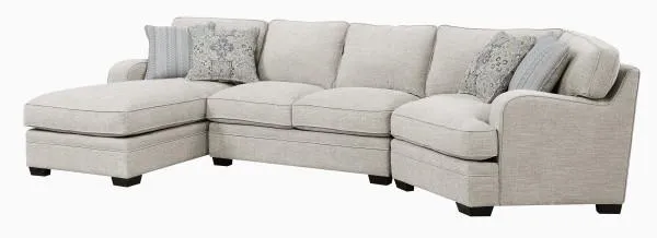 Emerald Home Furnishings Analiese 3pc Sectional Sofa in Ivory U4315-11-12-16-19-K