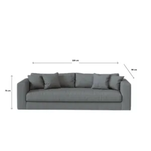 Fluorite -Modern triple sofa In a grey color