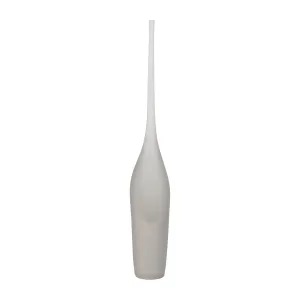 GLASS 24" LONG NECK GLASS DECOR, FROSTED WHITE