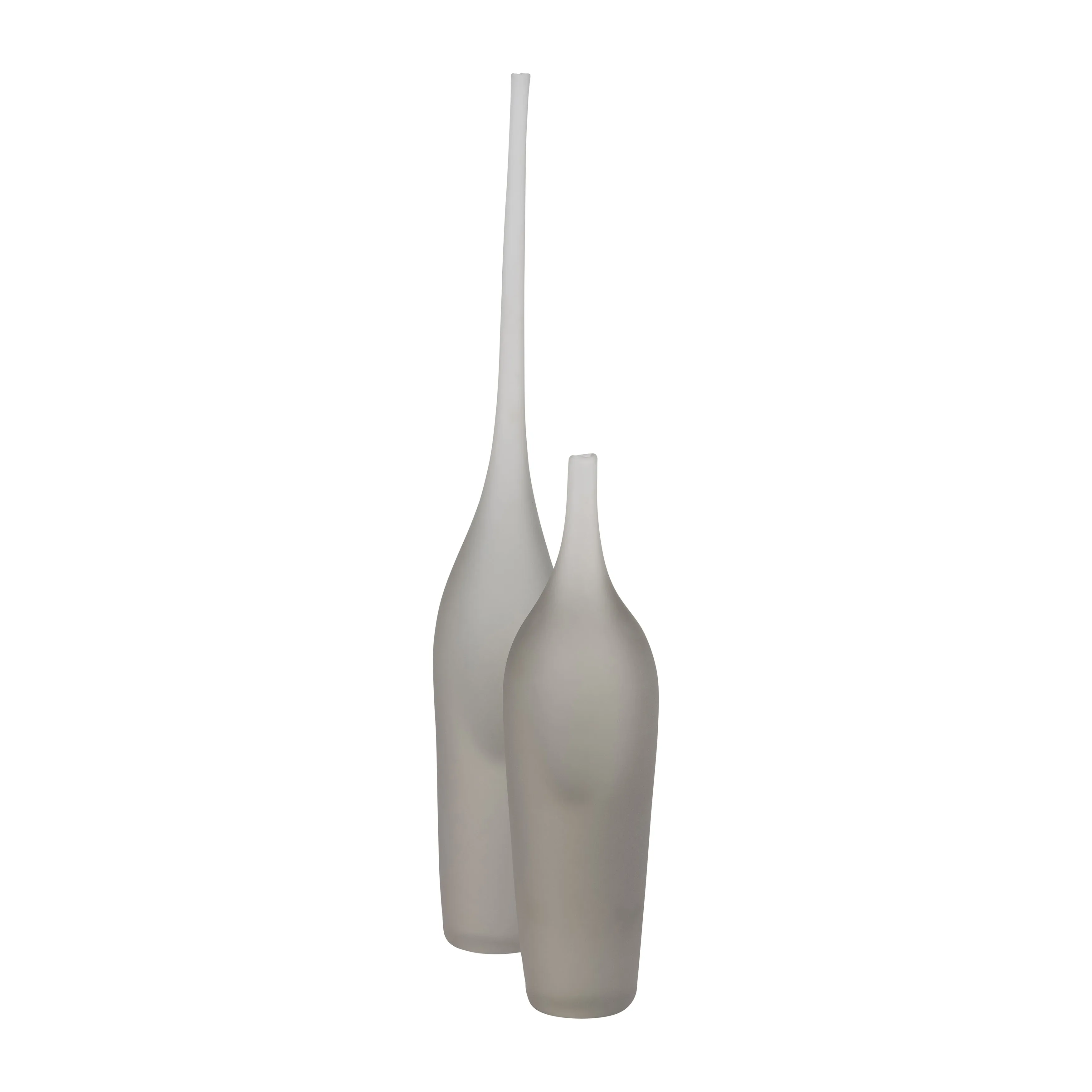 GLASS 24" LONG NECK GLASS DECOR, FROSTED WHITE