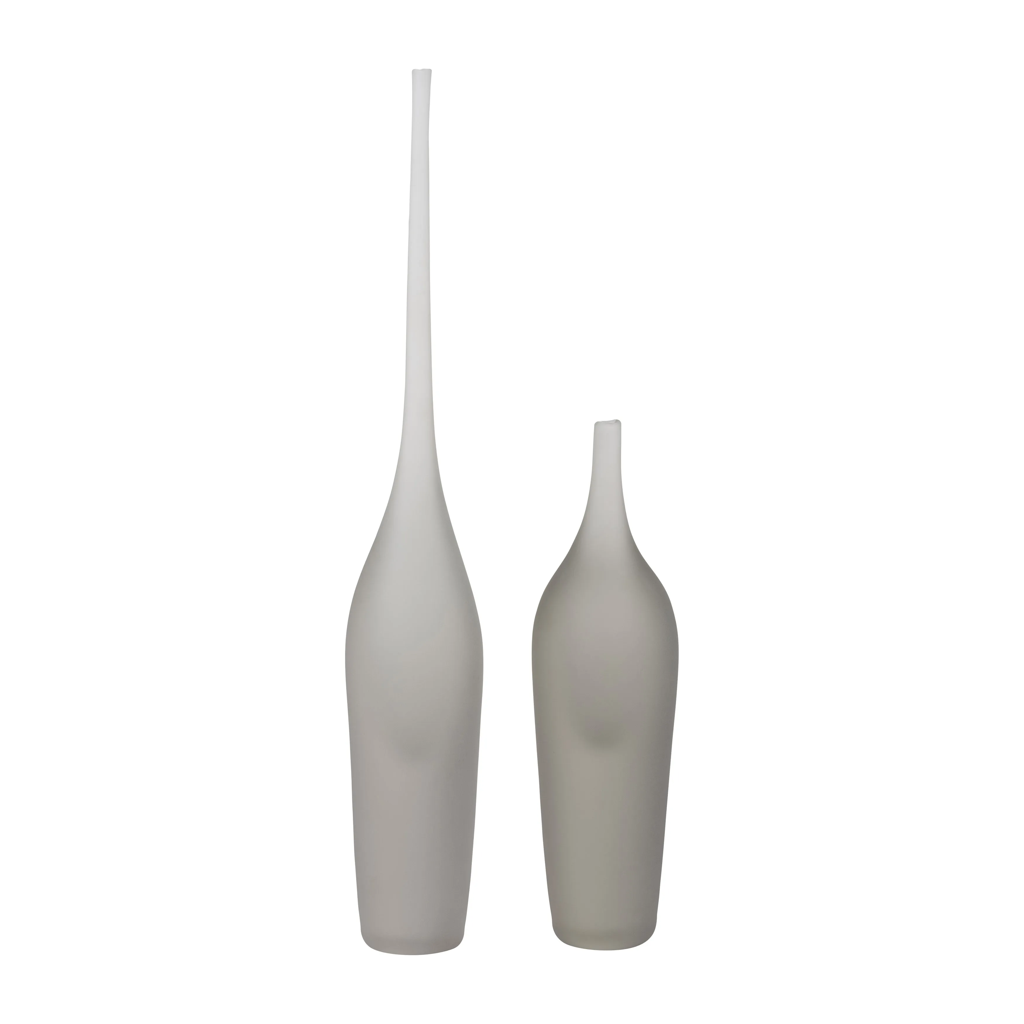 GLASS 24" LONG NECK GLASS DECOR, FROSTED WHITE