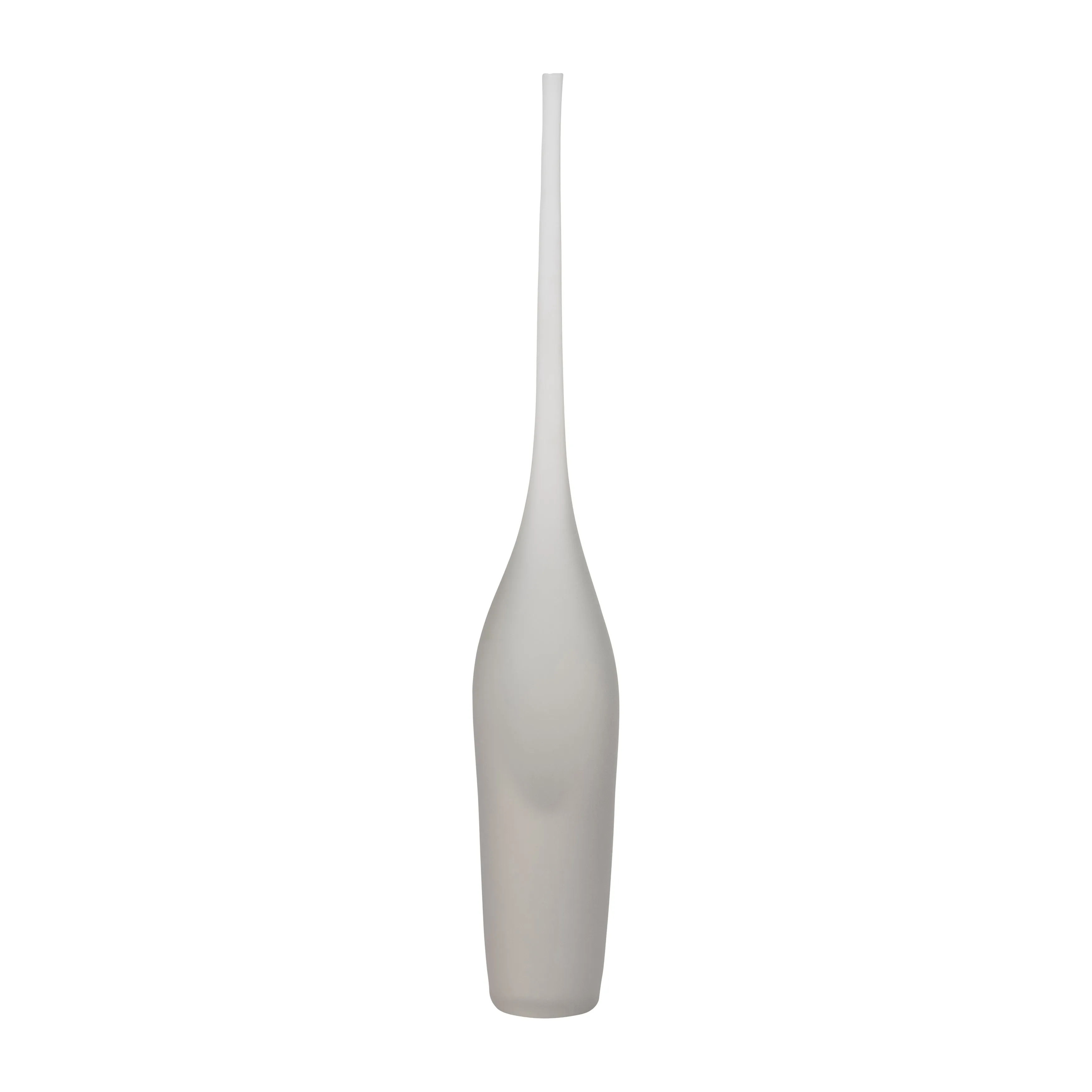 GLASS 24" LONG NECK GLASS DECOR, FROSTED WHITE
