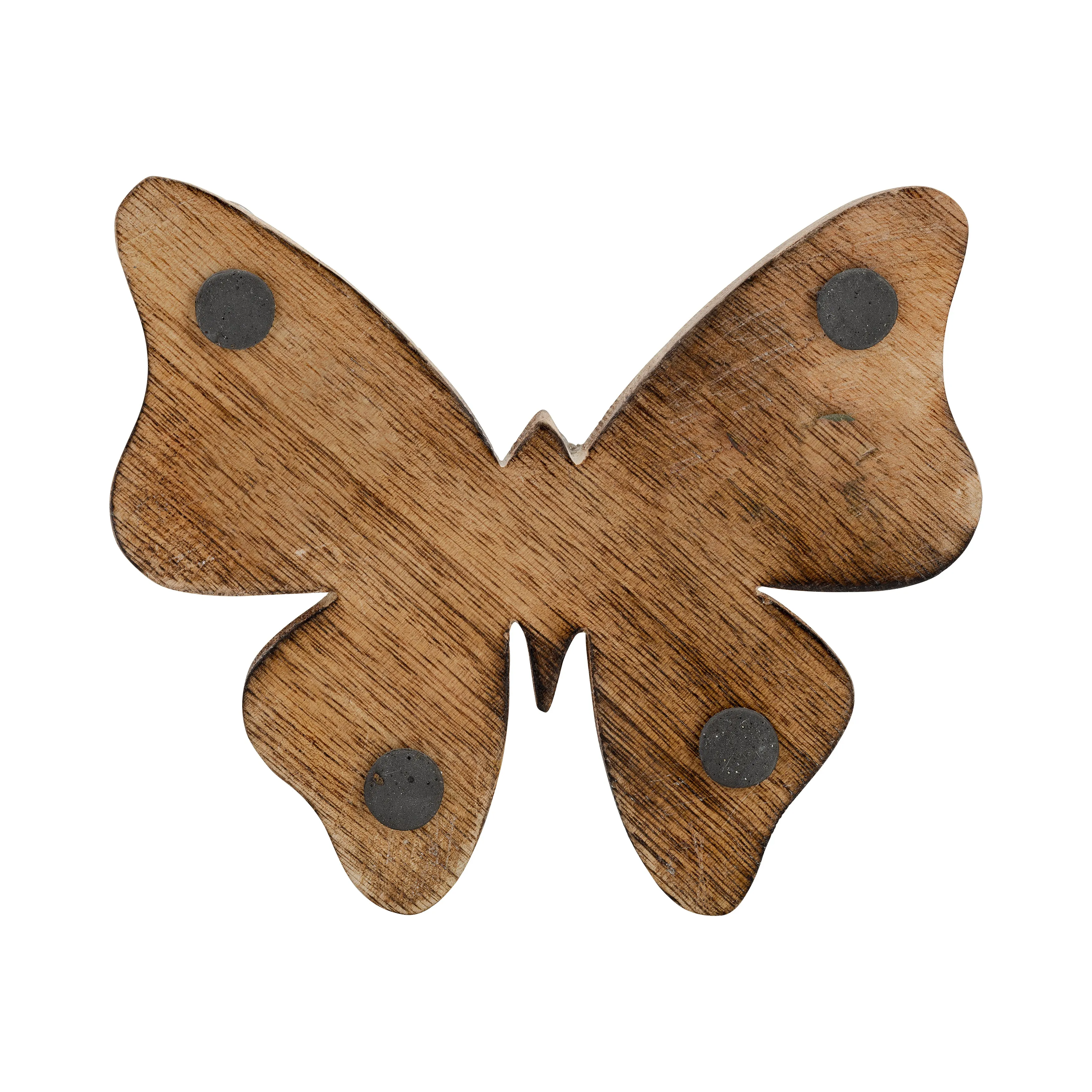 GLASS, 6" MOSAIC BUTTERFLY, WHITE