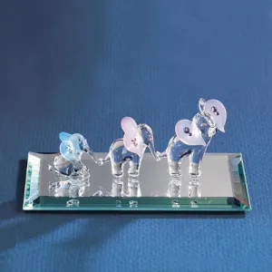 Glass Baron Figurine Glass Baron Elephant Train Glass Figurine