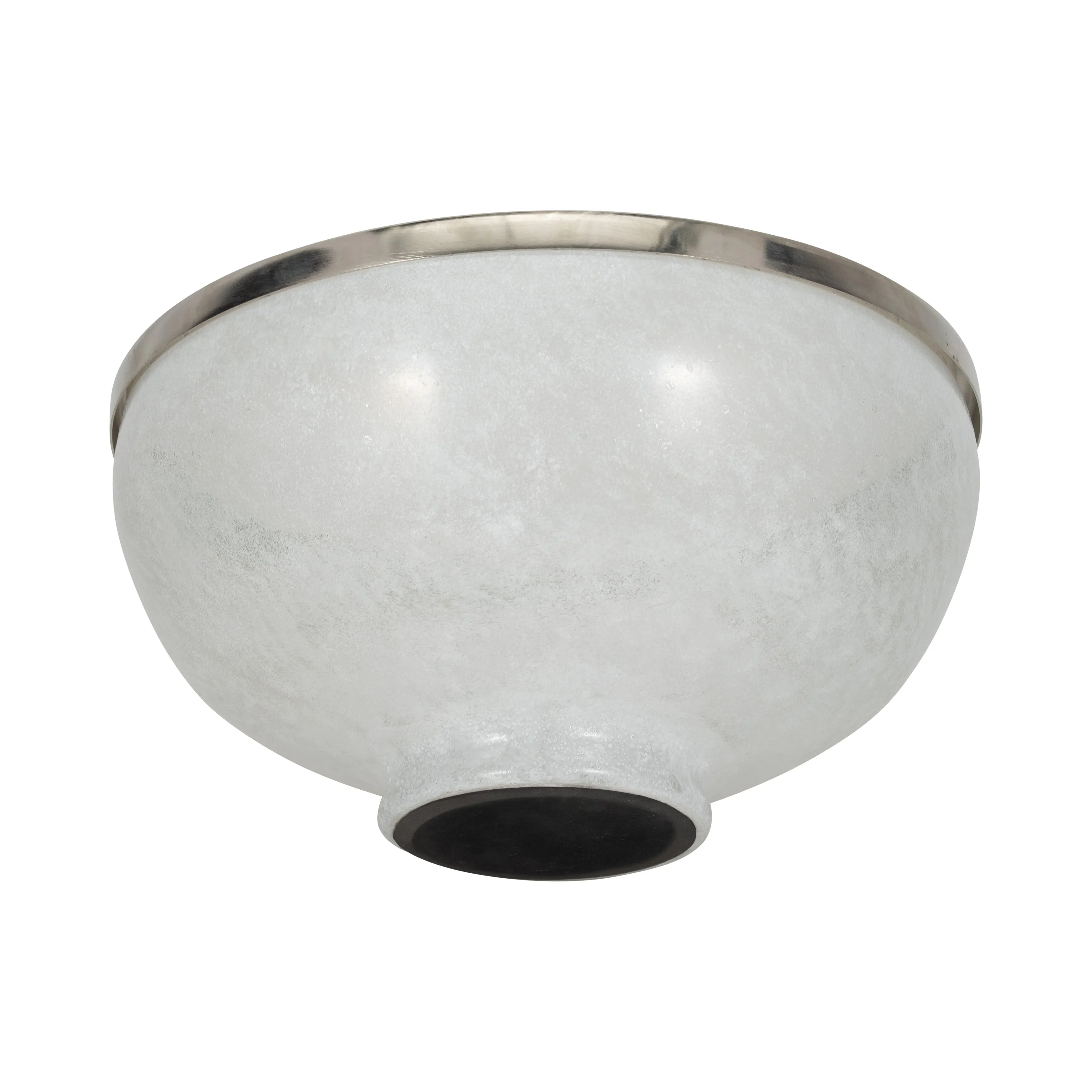 GLASS,13",BOWL W/RING DECO,WHITE