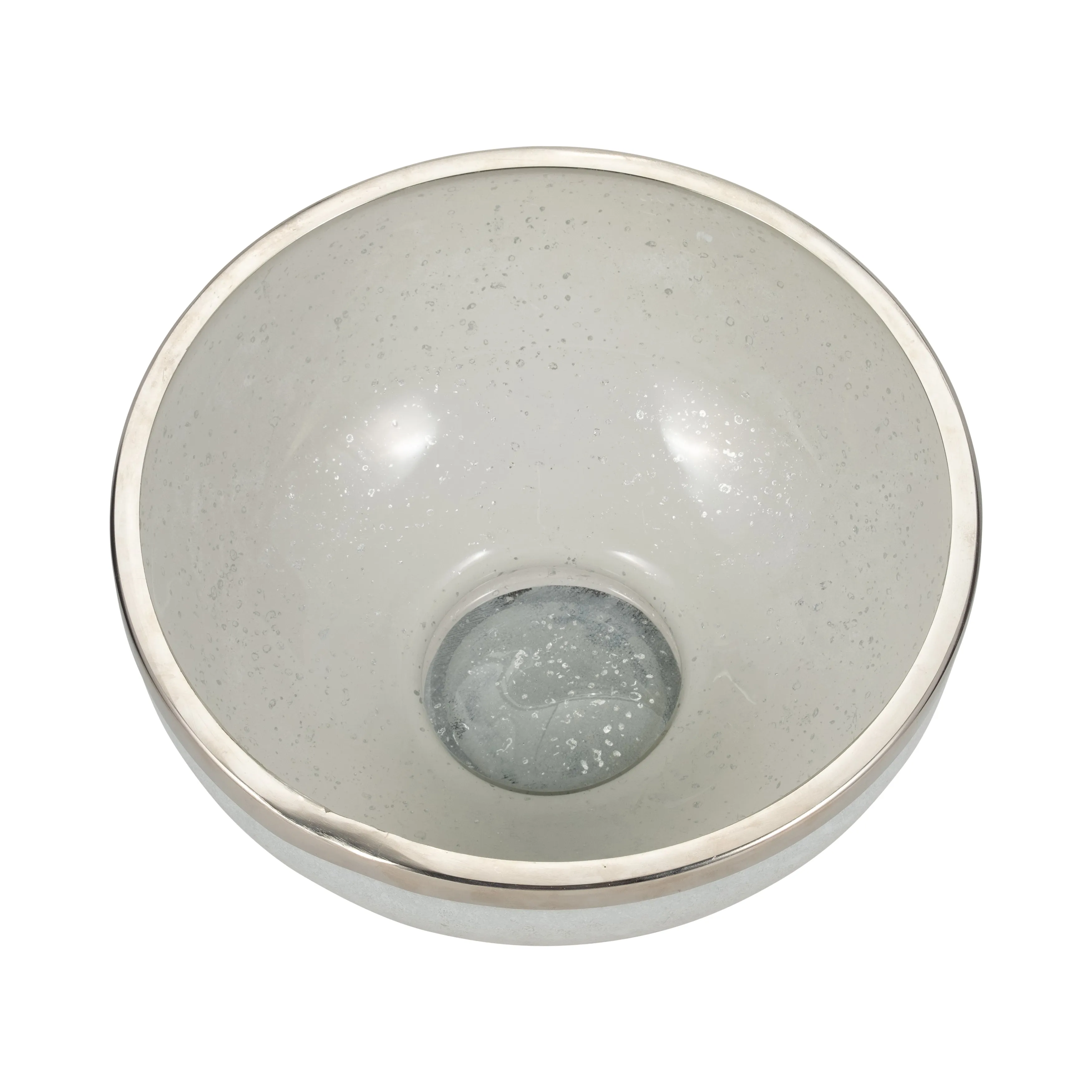 GLASS,13",BOWL W/RING DECO,WHITE