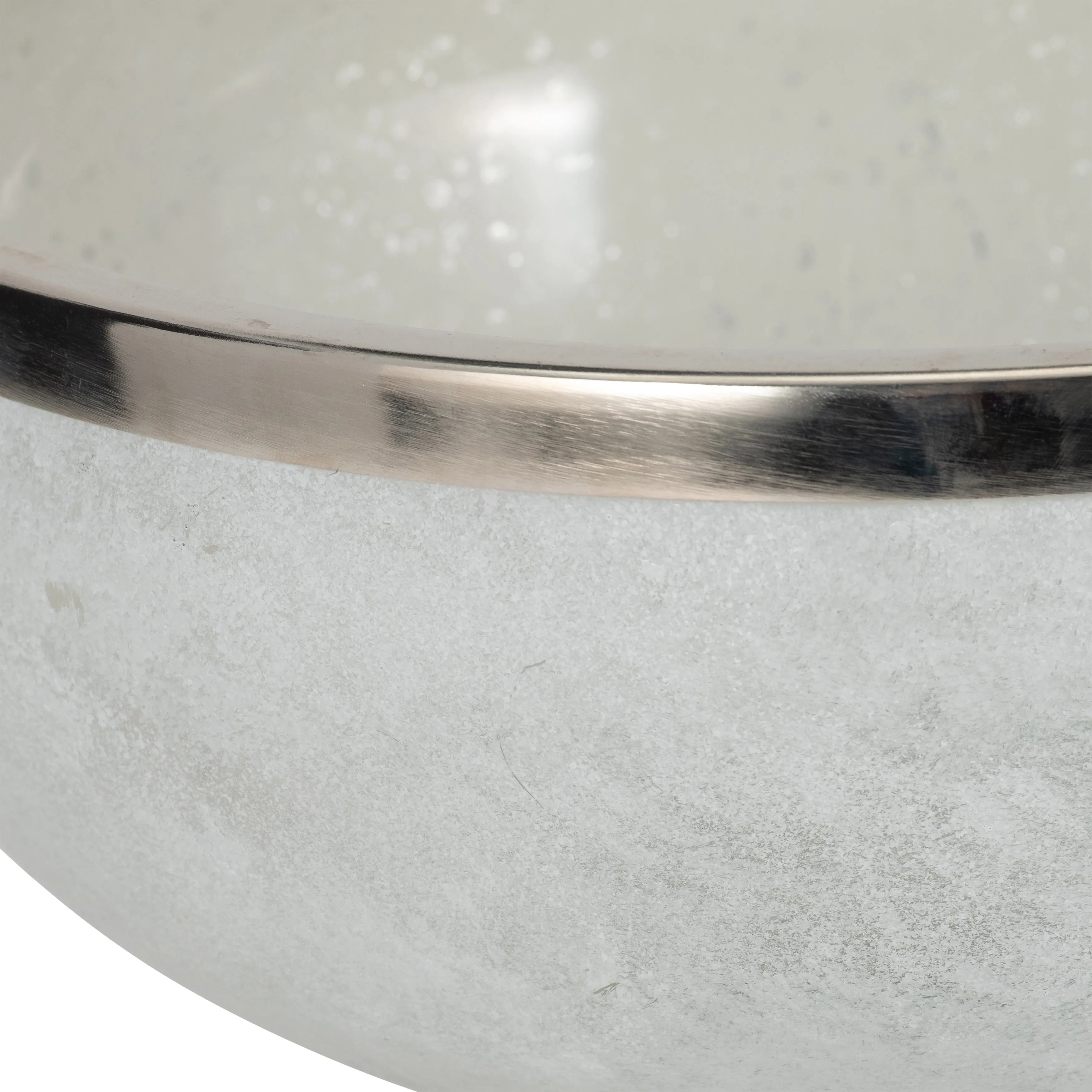 GLASS,13",BOWL W/RING DECO,WHITE