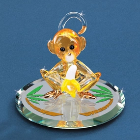 Glass Baron Figurine Glass Baron Banana Monkey