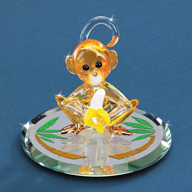 Glass Baron Figurine Glass Baron Banana Monkey