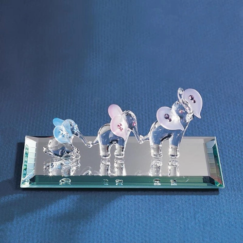 Glass Baron Figurine Glass Baron Elephant Train Glass Figurine