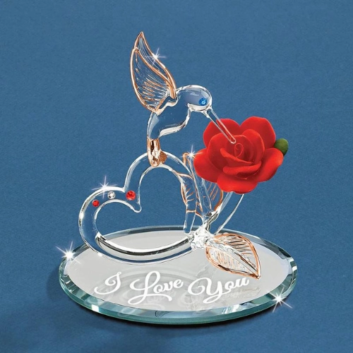 Glass Baron Figurine Glass Baron Hummingbird of Love Glass Figurine
