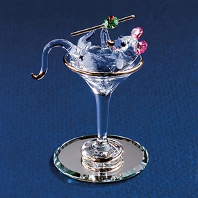 Glass Baron Figurine Glass Baron Martini Mouse