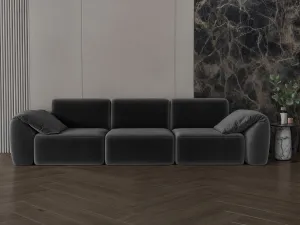 Gray neon chanel fabric sofa 270x90x37 cm