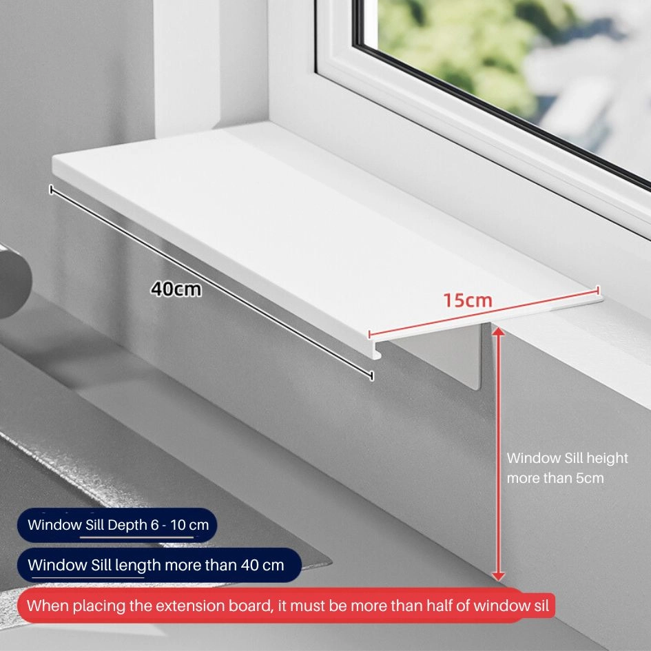 Home Tech Home Window Sill Bathroom Ledge Extension Board 40 x 15 cm
